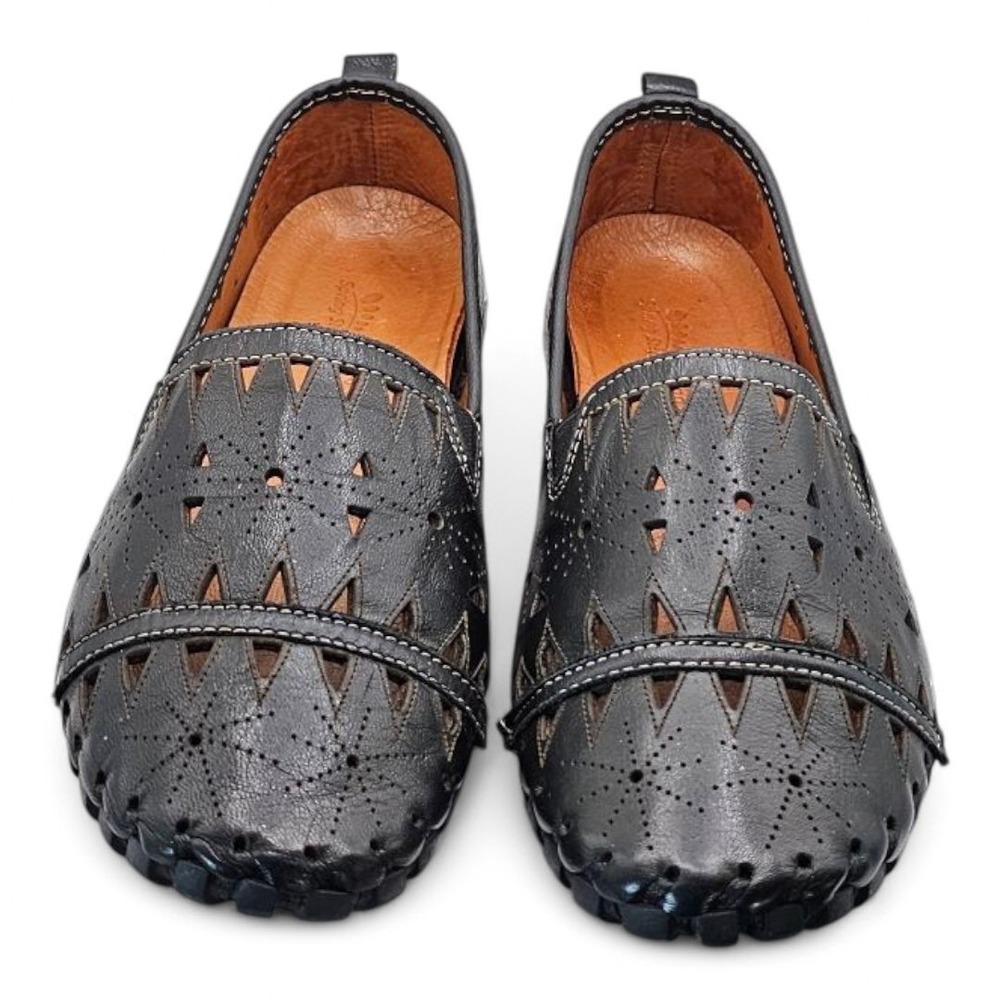 Spring Step Fusaro Black Leather Loafer  Comfort Flats Women's Size 9/US 40/EU